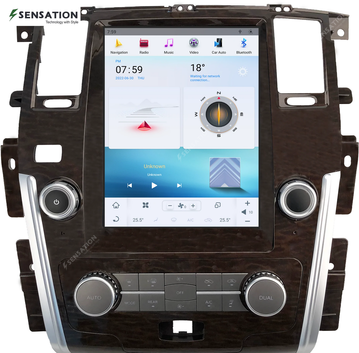 نيسان باترول بلاتينيوم شاشة عمودية 12.1 بوصة رام 8 جيجا + ذاكرة 128 جيجا كاربلاي مدمج