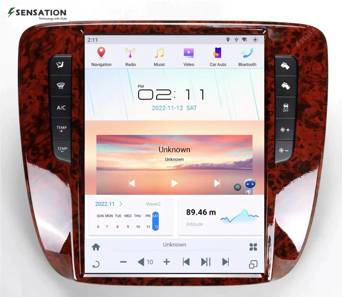 GMC Android Tesla Style Vertical Screen 2007-13 GMC-YuKon/ Chevrolet Suburban Tahoe Auto AC