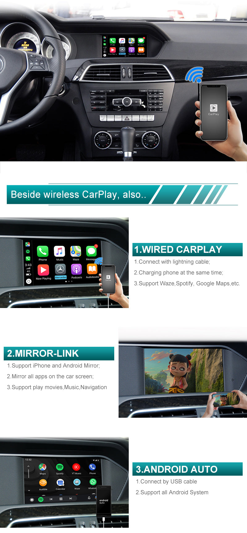 Marcedes C-Class 2012-14 Carplay Vehicle Interface Terminal Infotainment Module.