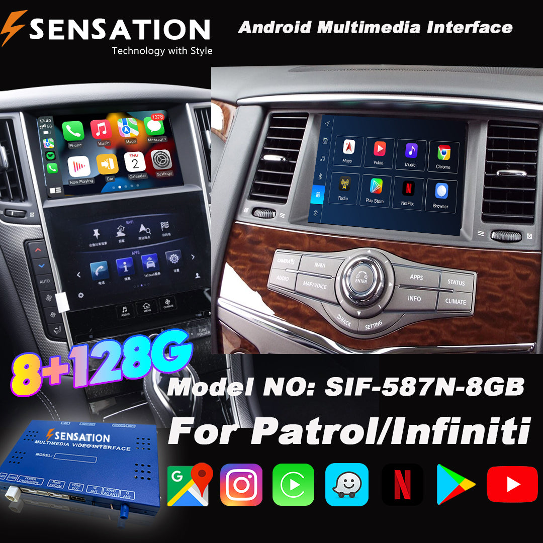 واجهة Android لسيارة Nissan Patrol 2018-19 / Infiniti وغيرها مع Carplay (SIF-587)