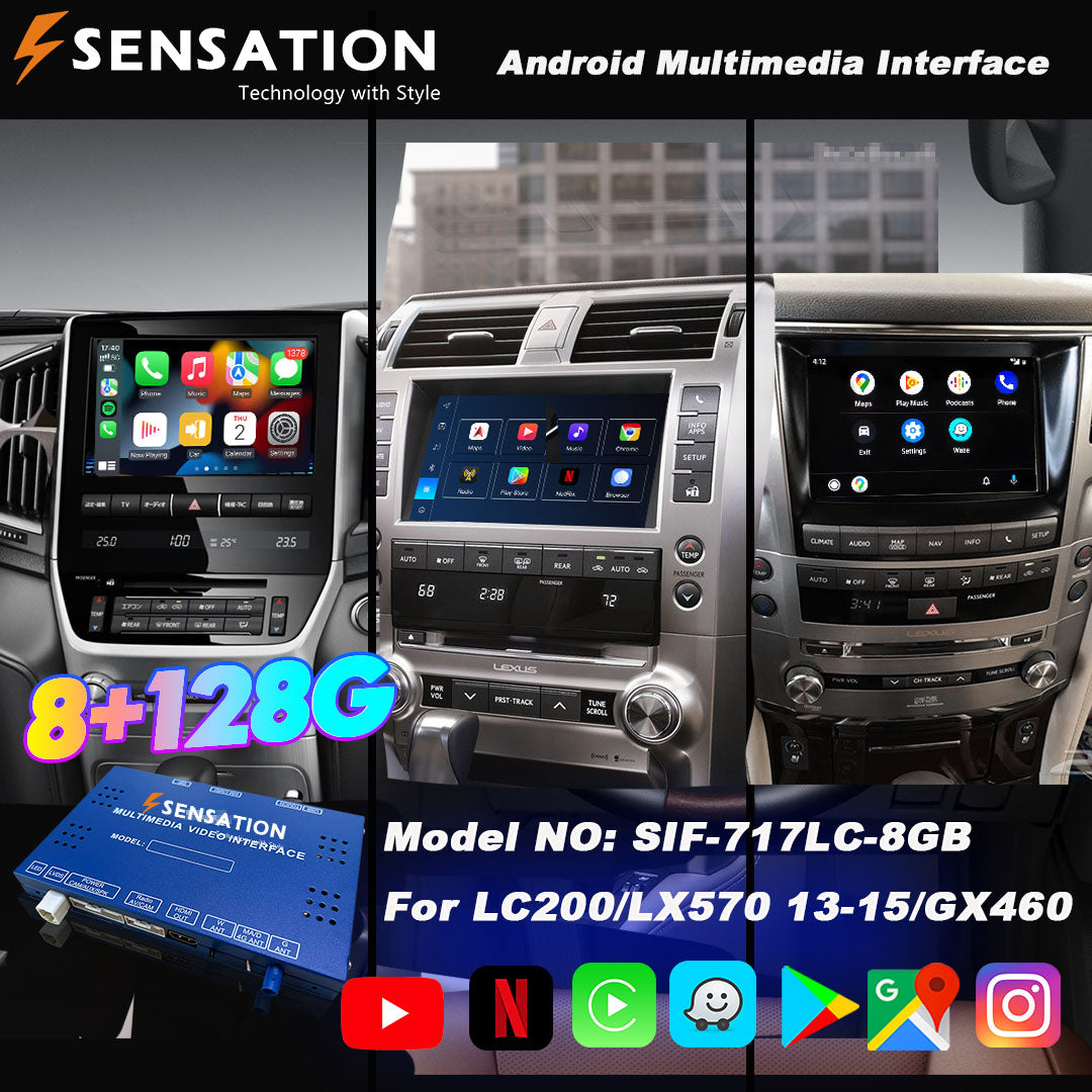 واجهة Android لسيارة Toyota LandCruiser / LX-570 وغيرها مع Carplay (SIF-717)