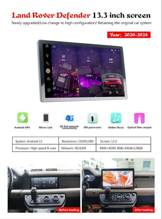 Land Rover Defender 13.3"Inch Android Multimedia System 2020-2024 Model